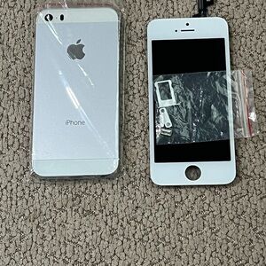iPhone 5s /5SE Fisrt Gen White  Screen Replacement + Silver Back Housing